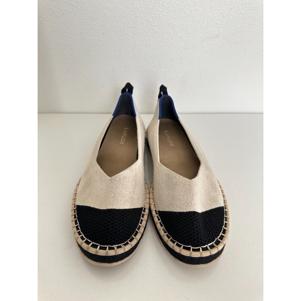 Rothy's Boardwalk Espadrille Flat Slip On Shoes Ivory White Workwear Women's 9.5 - Picture 3 of 10